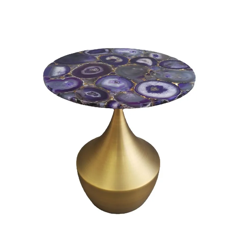 Whole body agate desktop light luxury coffee table villa hotel model room niche designer side table