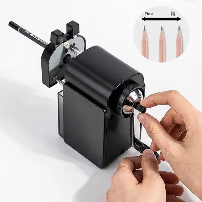 2 Holes Metal Manual Pencil Sharpener Hand Crank Pencil Cutter Students Stationery Office School Supplies