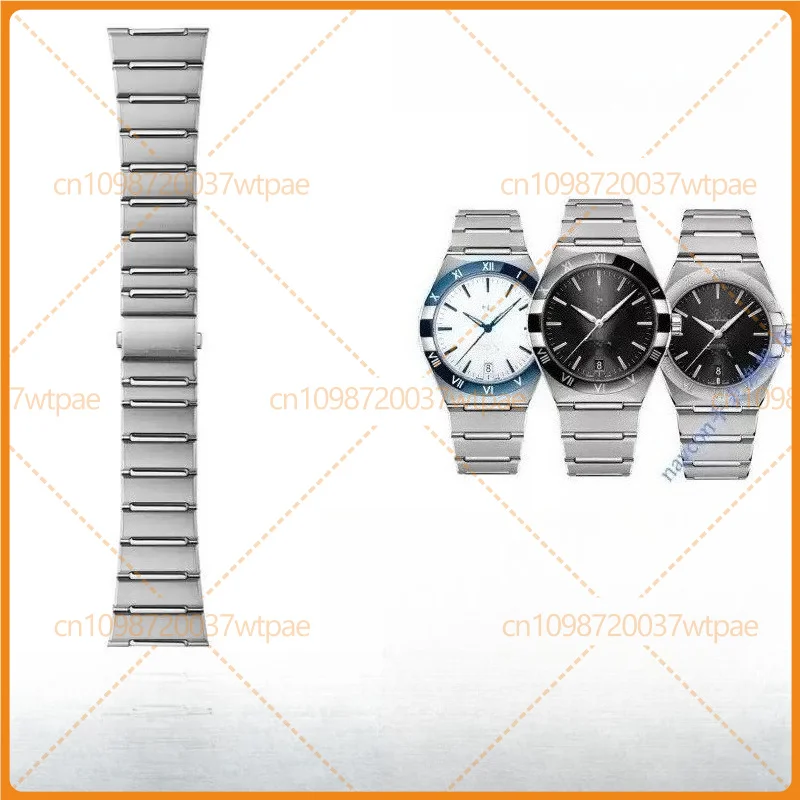 For Omega Constellation Manhattan Watch Strap, Stainless‑Steel 18K Gold Band, Fit 131 Series Double Eagle