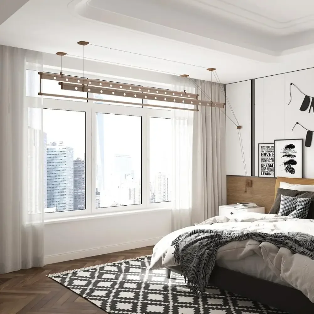 for High Quality Three Pole Hand Operated Lift Balcony Ceiling Clothes Drying Rack Hanger