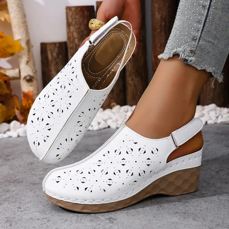 

Women Sandals Comfortable Non Slip Beach Shoes Hollow Out Wedge Sandals Women Summer Fashion Peep Toe Platform Shoes for Women
