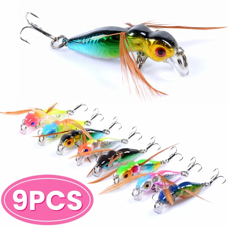 Artificial Insect Lures Mini Bionic Ant Hard Baits Topwater Crank Baits Minnow Sinking Wobbler Fishing Lures with Treble Hooks