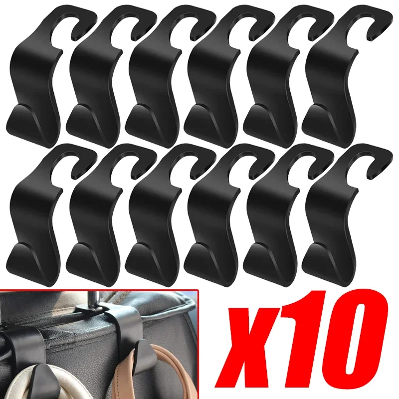 10/5/1Pcs Universal Car Seat Back Hooks Storage Organizer Auto Back Seat Headrest Hanger Hook Car Interior Accessories