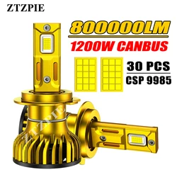 ZTZPIE 800000LM Powerful Canbus Car Led Headlight 6000K HB3 HB4 9005 9006 H1 H7 H4 H11 Bulbs CSP 9985 Chips Fog Lamp 1200W Light