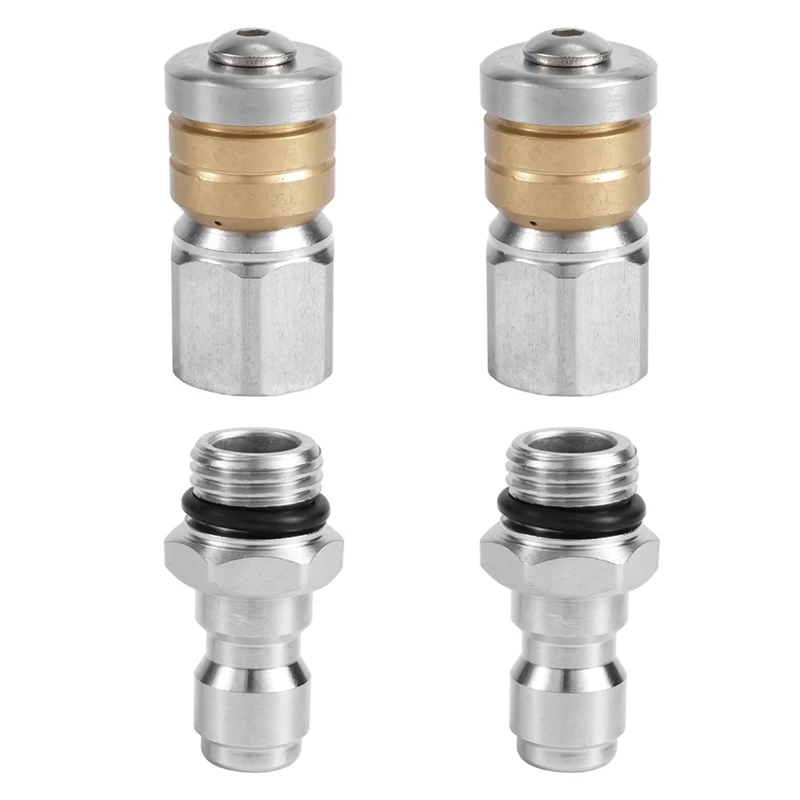 A74P-4 Pcs Sewer Jetter Nozzle Set, For Pressure Washer Drain Jet Hose Tips With 1/4Inch NPT Quick Connector 5000 PSI