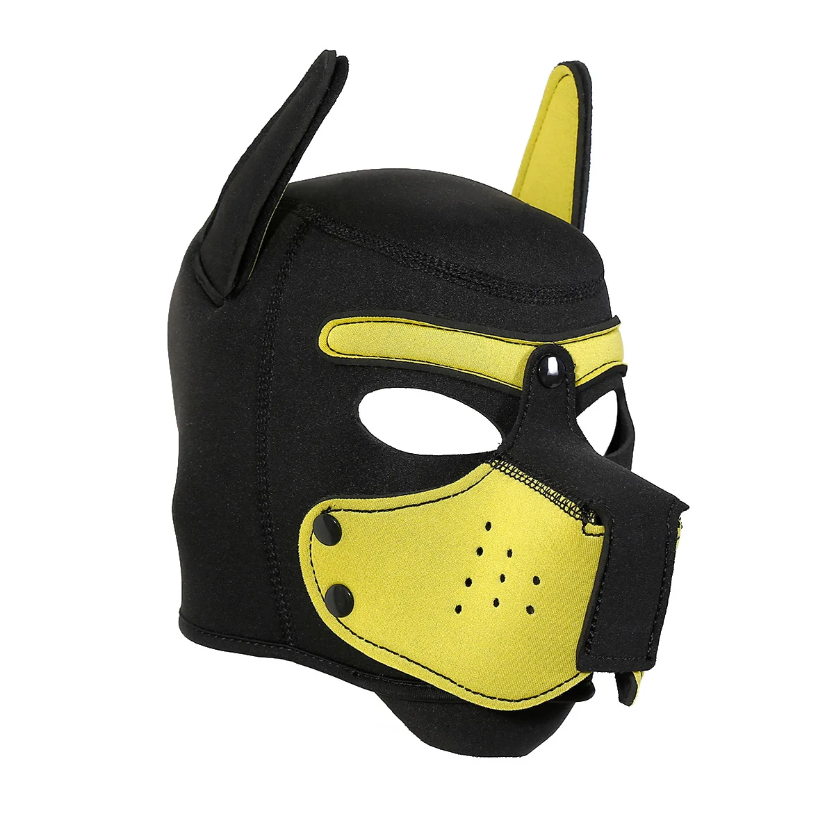 Men Women Latex Open Mouth Hole Dog Headgear Full Face Fetish Mask Hood for Halloween Pupply Play Party Unisex Sexy Costumes