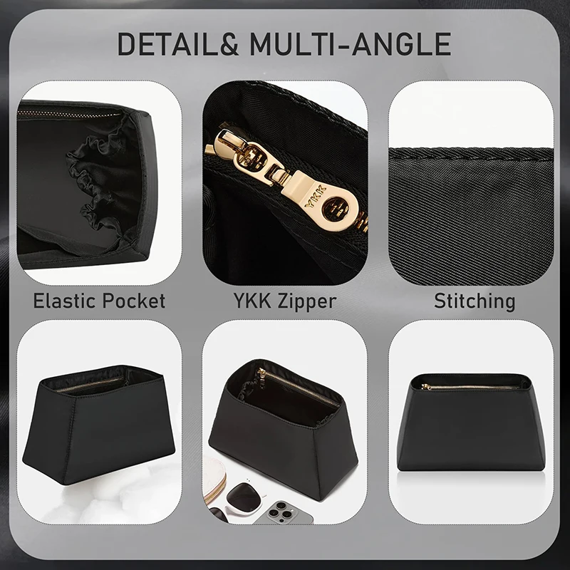 Nylon Bag Organizer Insert Compatible With 25bag Lightweight Purse Liner With Zipper Pockets Shape Support And Storage Divider view 6