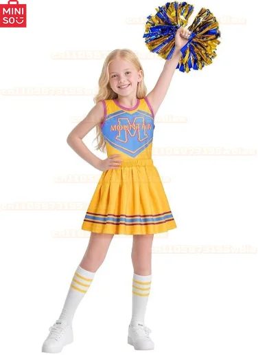 Miniso meninas zombies4 trajes de halloween meninas cosplay traje bonito estilo dos desenhos animados meninas cheerleading saia conjunto cosplay