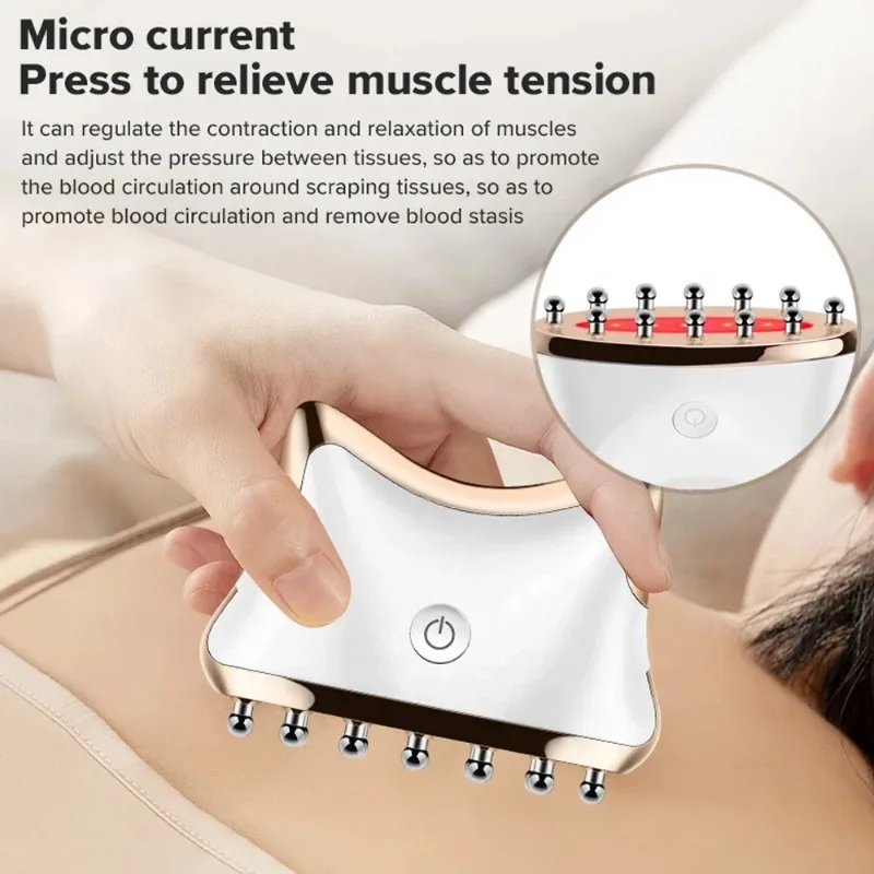 EMS Guasha Massager Infrared Electric Body Shaping Gua Sha Meridian Scraping Brush Face Neck Lifting Eliminate Edema Therapy