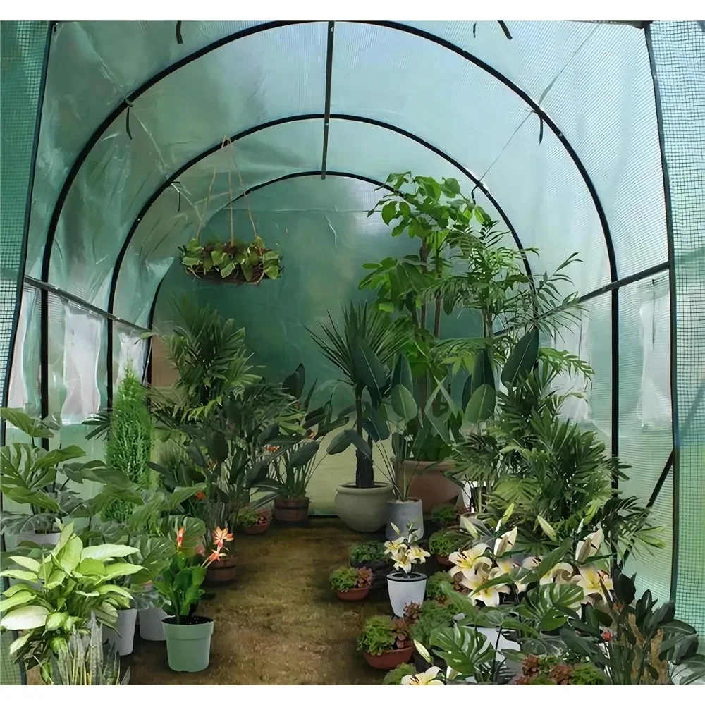 Greenhouse Upgraded Green House with Dual Zippered Screen Doors Heavy Duty Plastic Plant Warm House with Reinforced Frame