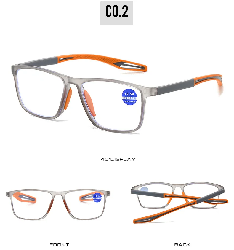 Sprots Style Lesebrille Herren Damen Unisex TR90 Anti Blaulicht Presbyopie Brille Lässig – Detail 9
