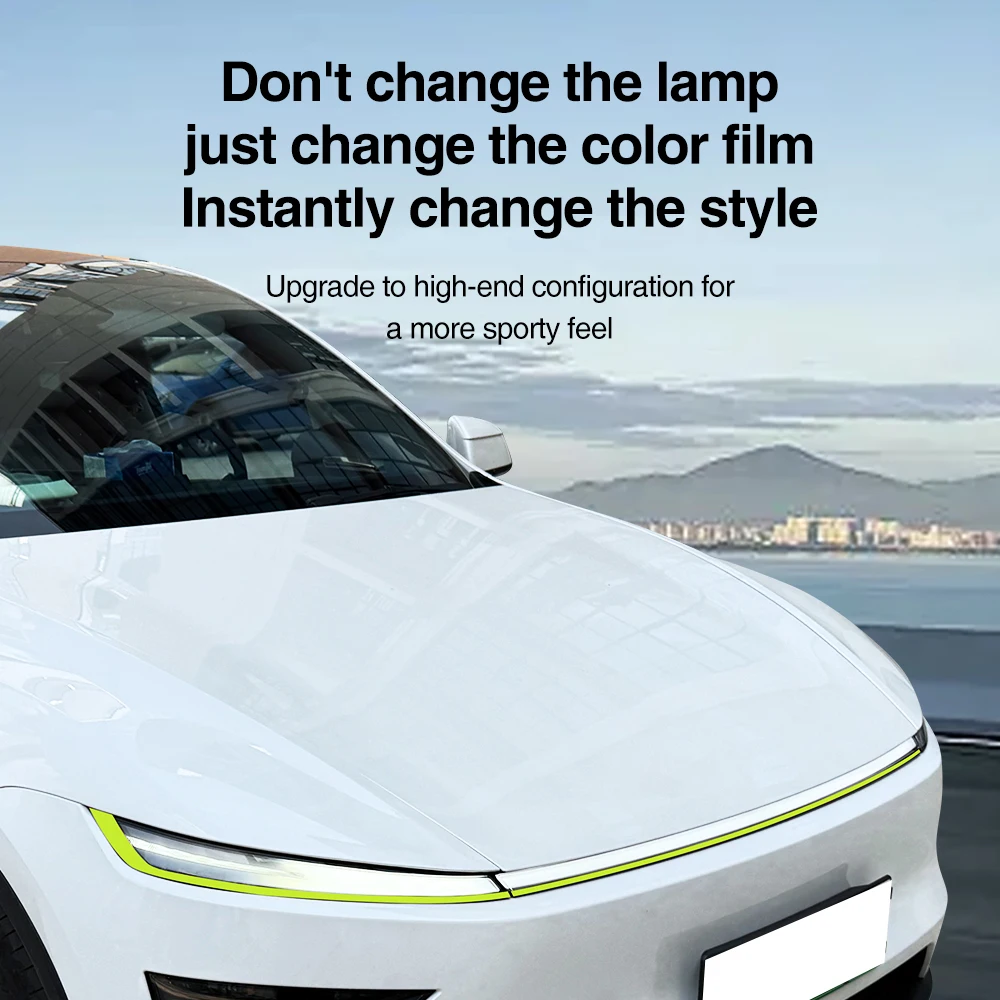 Fit For Tesla Model Y/Model 3 Juniper Highland 2025 Color Changing Film Automotive Parts Headlights Sports Decorative Strip Film