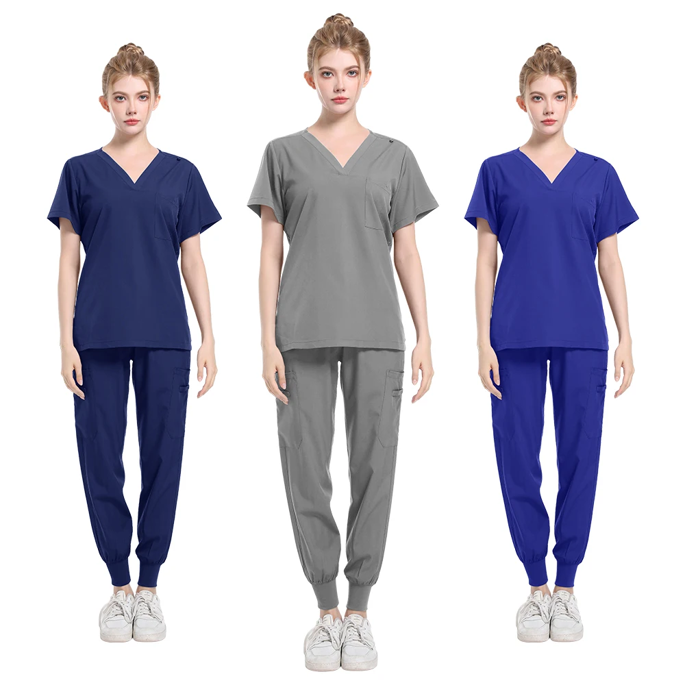 Hete Verkoop Medische Scrub Set Vrouwen Anti Rimpel Wasbaar Zacht Ziekenhuis Uniform Verpleegster Uniform Vrouwen Scrubs Sets Medische Accessoires