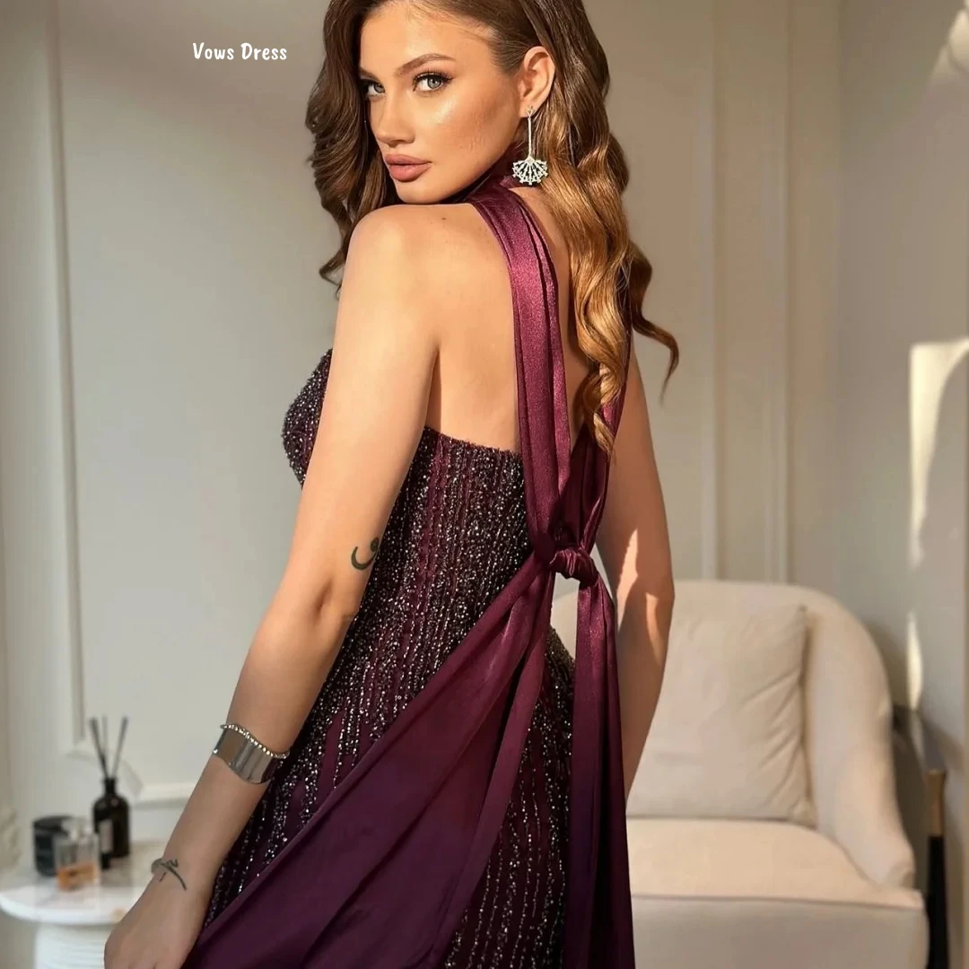 Vows свадебное вечернее платье на заказ, женские платья с лентой, элегантное платье, роскошные платья для выпускного вечера, топ-труба с вышивкой бисером, 2025 г.