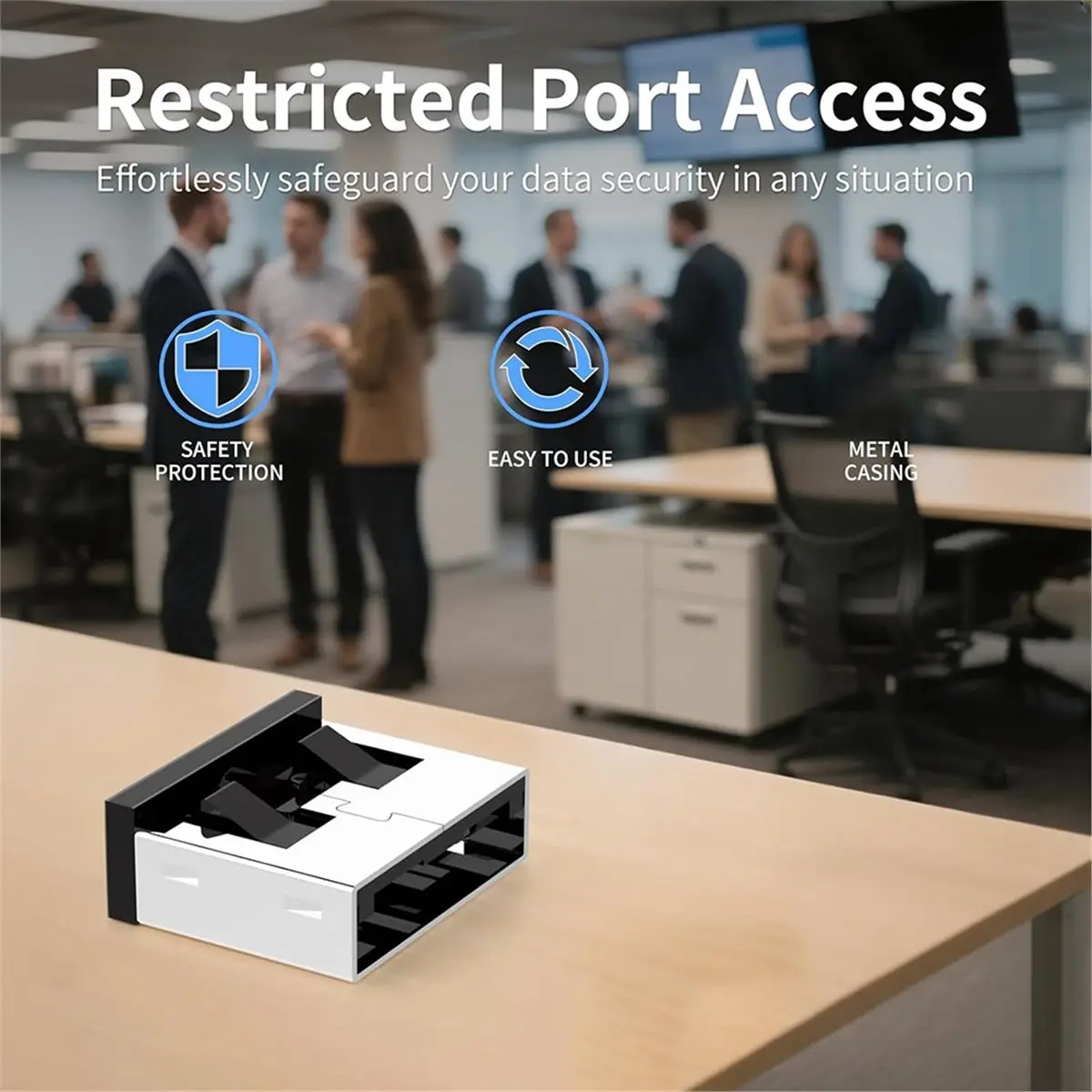 USB-A Metal Port Lock Blocker with 2 Keys - Anti-Theft Data Security & Dust Proof Protector for PC/Laptop 24PCS