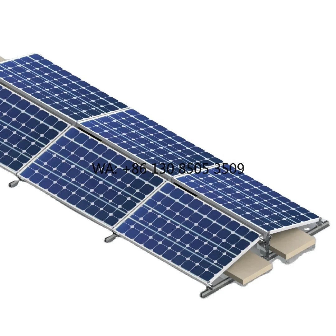 

PV East- West Dual-Orientation Non Penetration Ballasted Flat Roof and Back to Back Solar Ballast Bracket Mounting System