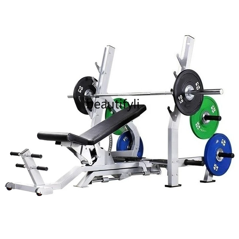 Bench Press Rack Men's Household, Adjustable Barbell Rack Weightlifting Bed Squat Rack Fitness Equipment