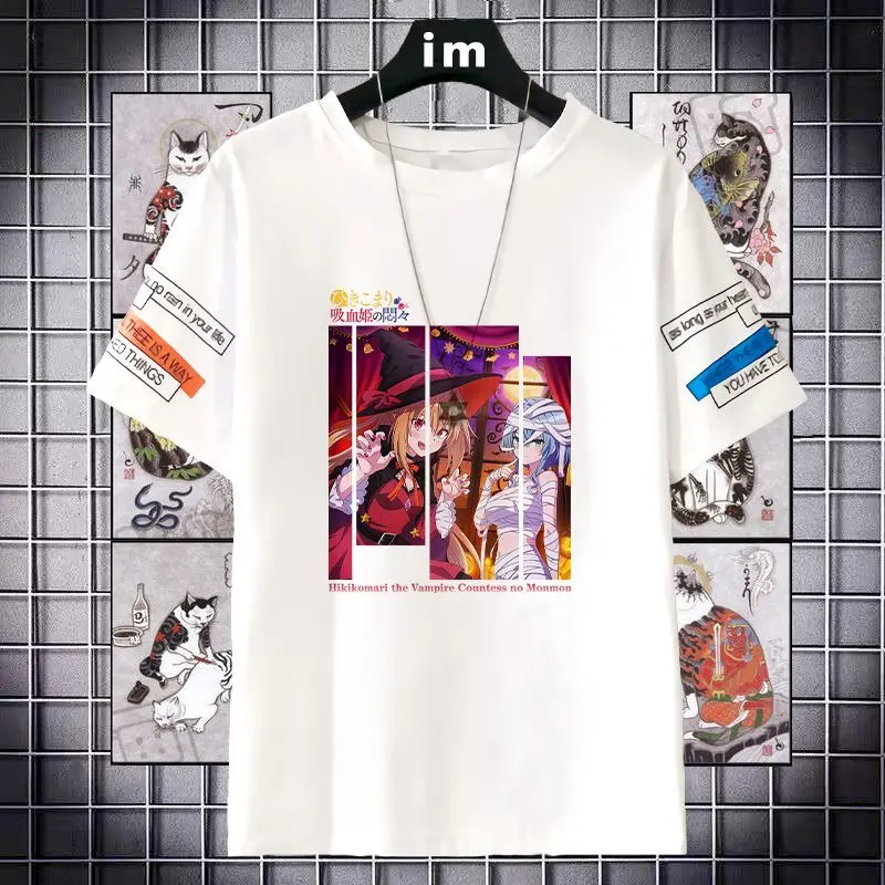 

Home Squatting Bloodsucking Princess's Depressed Summer New Short Sleeve T-Shirt Anime Two-Dimensional Men And Women Casual Top