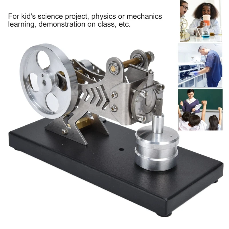 All-Metal Vacuum Stirling Engine DIY Hot Gas Turbine Stem Steam Engine Model Set Physical Experiment Toy Gift