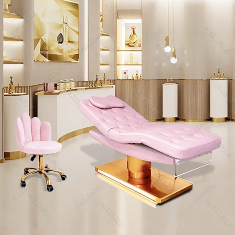 Factory Wholesale adjustable pink salon chair electric beauty bed massage table lash facial