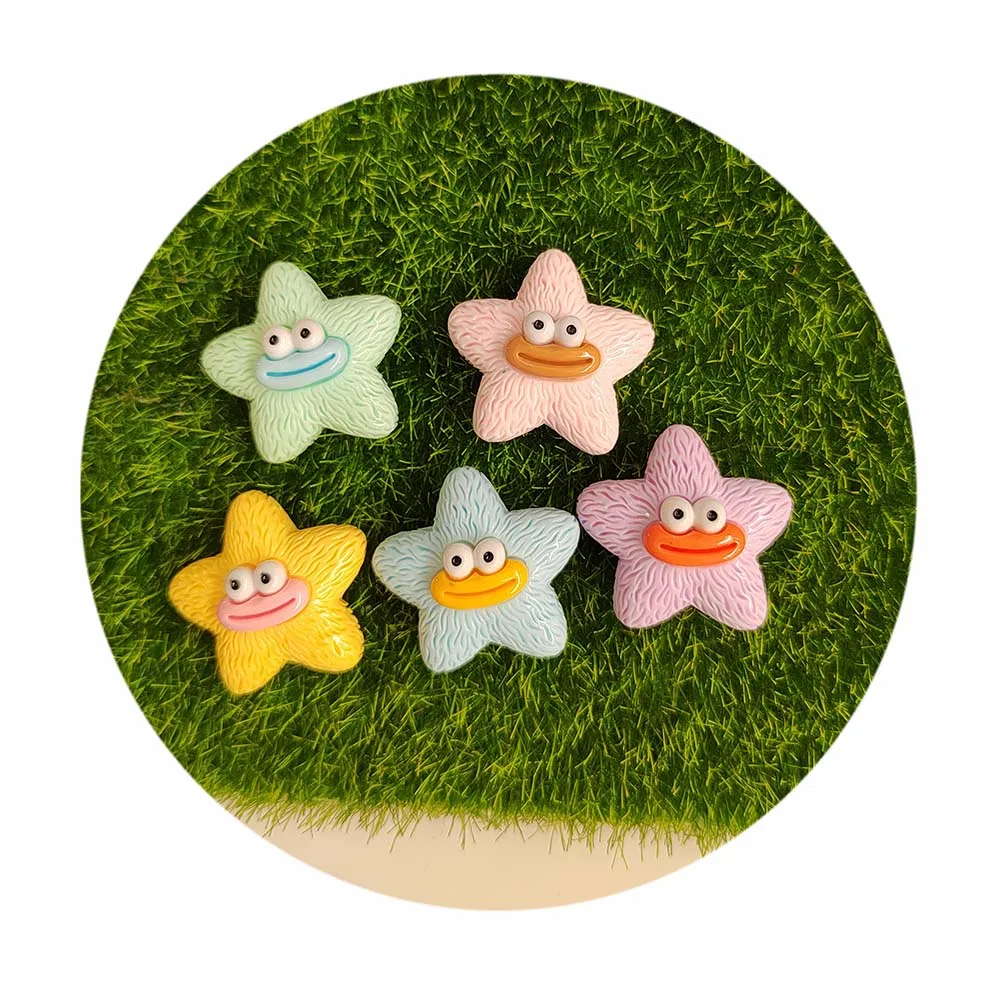 Mixed Cartoon Sausage Mouth Big Eyes Flat Back Stars Cabochons For Hairpin Phone Case Scrapbooking DIY Jewelry Craft Decoration