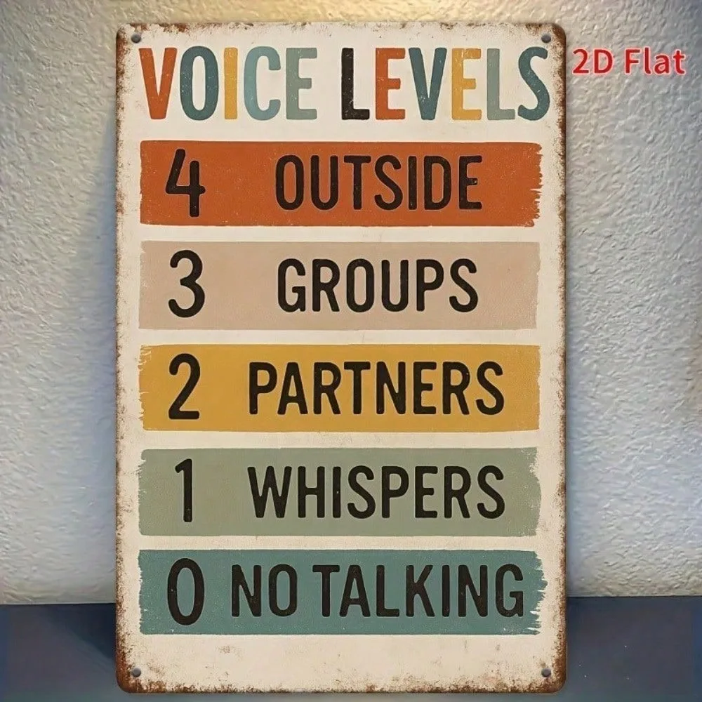 

Retro Metal Voice Level Chart for Classroom Teacher Wall Decor