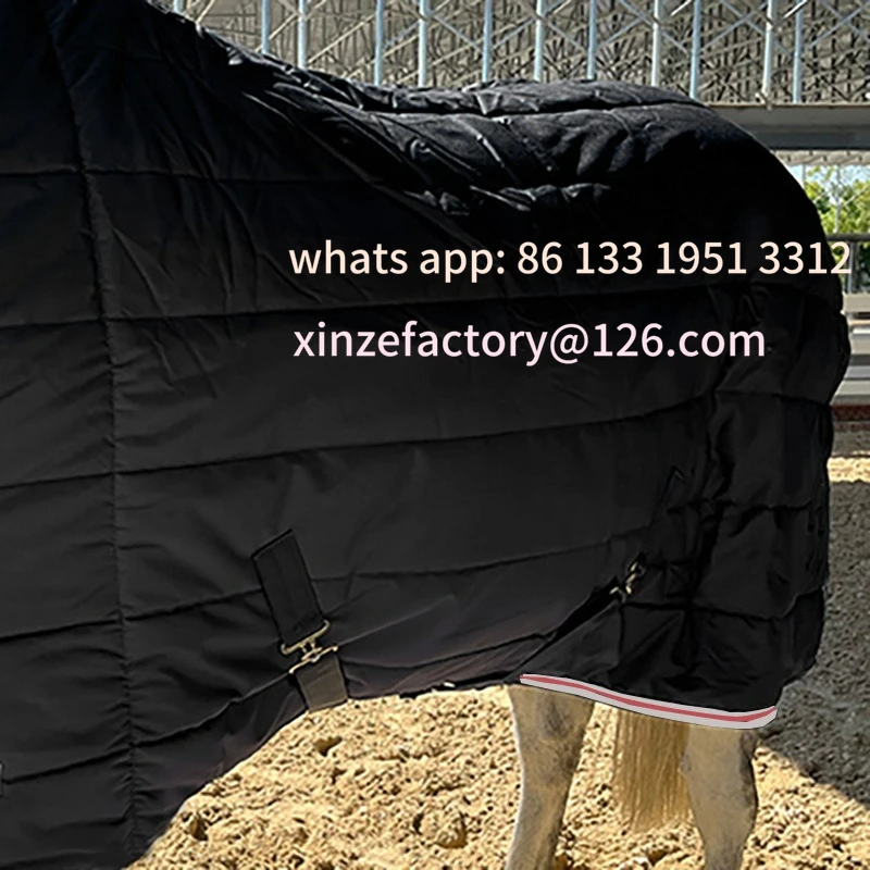 قابلة للتخصيص لملابس الحصان الشتوية الدافئة المقاومة للماء وقابلة للتنفس وخط مضغوط من قماش النايلون المبطن وحزام ملابس الحصان #3