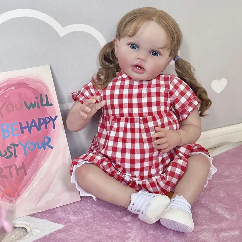 

60CM High Quality Reborn Doll lifelike real Baby Reborn Toddler Popular Girl Doll Soft Cuddle Body with Hand rooted hair