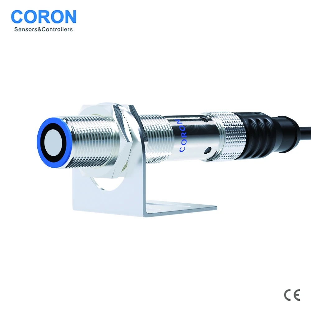 Ultrasonic Sensor NPN Output  QR12-D12N-G IEC IP67 DC24V for M12 Reflective Type Metal Housing Detection Distance 20-120mm