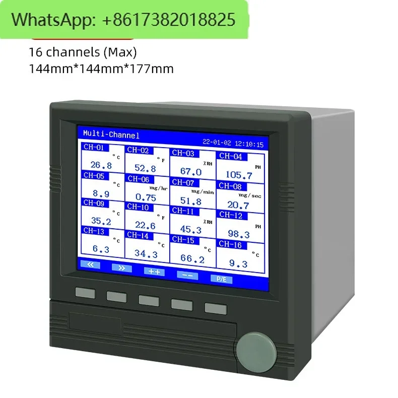 High quality OEM 220v 120v 5.6'' Digital Temperature Recorder Paperless RS232 Data Logger with 8 Input USB Data