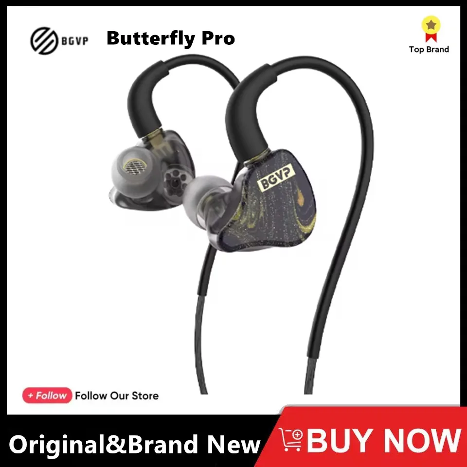 BGVP Butterfly Pro 1DD+1BA Hybrid IEM Gaming Headset HiFi Earphone Wired Iem