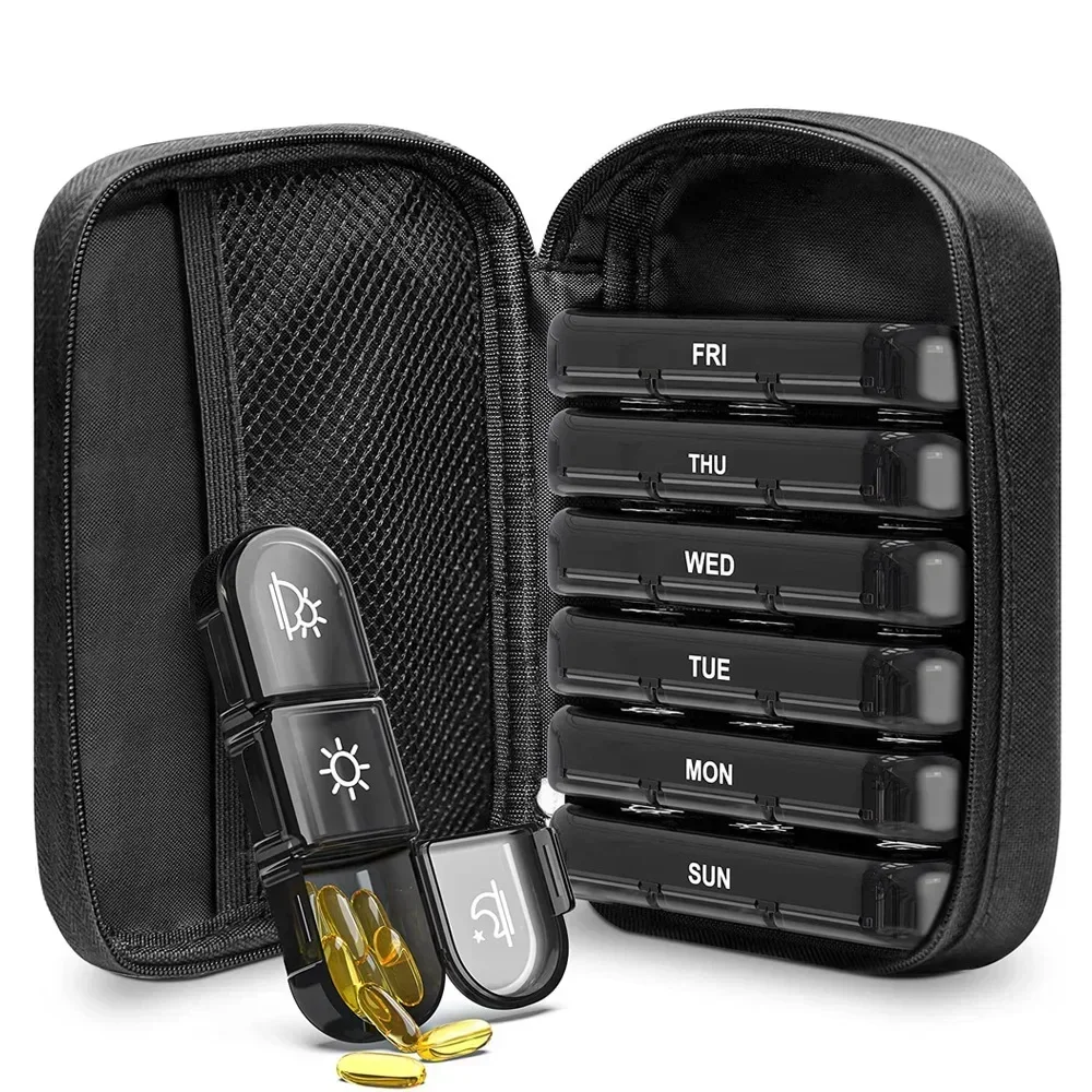 

Pill Box 7 Days Organizer 21Grids 3 Times One Day Portable Travel With Large Compartments For Vitamins Medicine Fish Oils