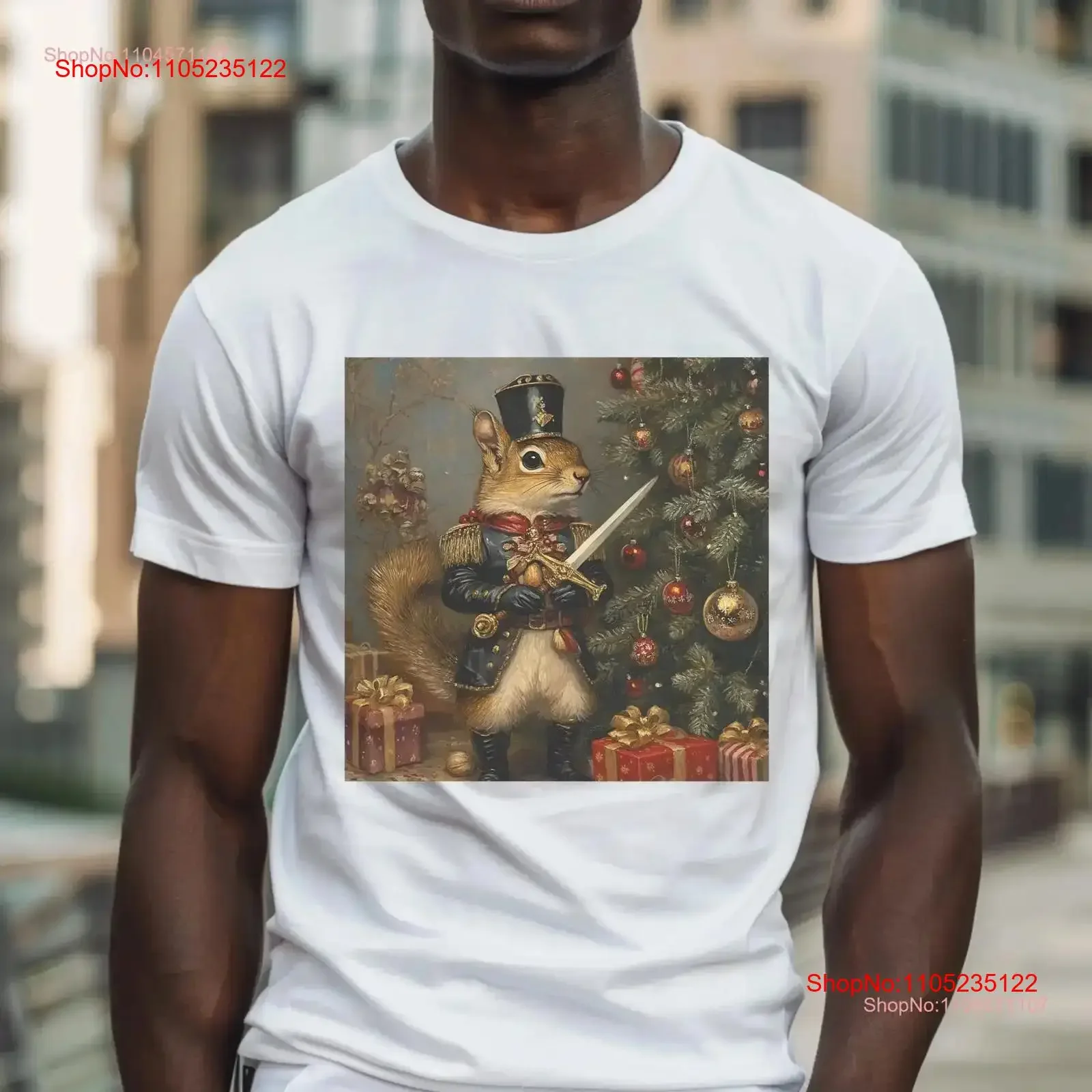 

Nutcracker Squirrel Under the Tree T Shirt Christmas Ornament Theme Animal Art Casual Idea vintage Washed Comfortable Stretched