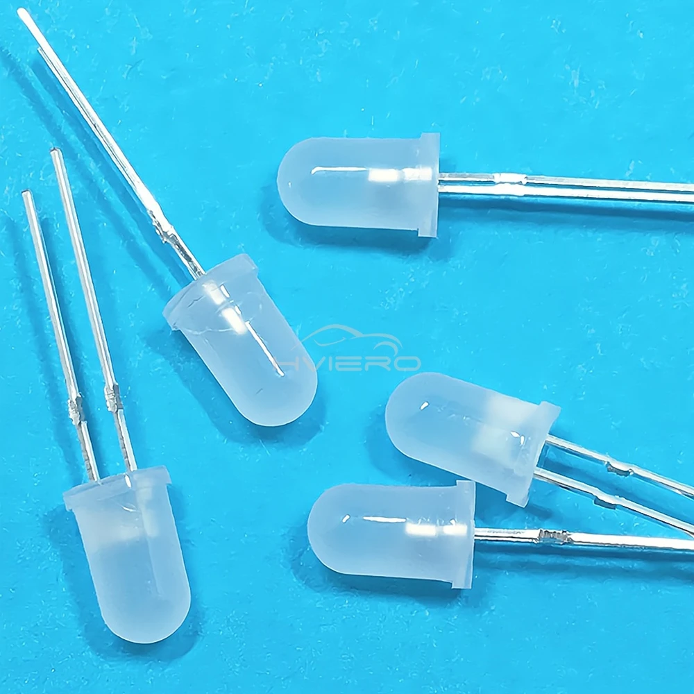 1000Pcs 5mm Round Diffused White Red Green Blue Yellow Warm White Lightemitting Diode 2pin LED 6000~6500K Bulb Light Diodes Lamp