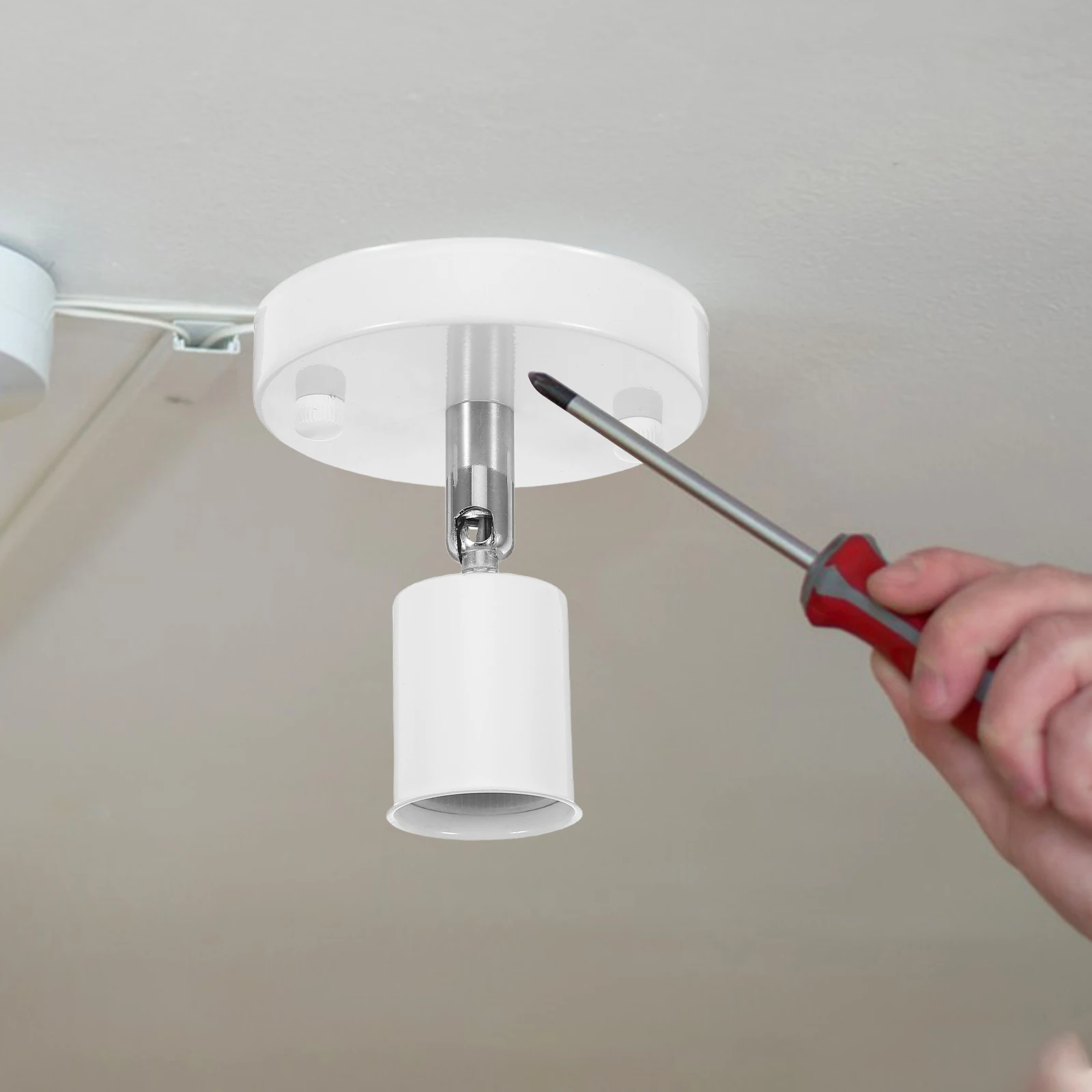 

1 Set E27 Light Socket Lamp Holder Adjustable 180 Degree Rotating Base Vintage Bulb Mount Wall Ceiling Garage Kitchen Restaurant