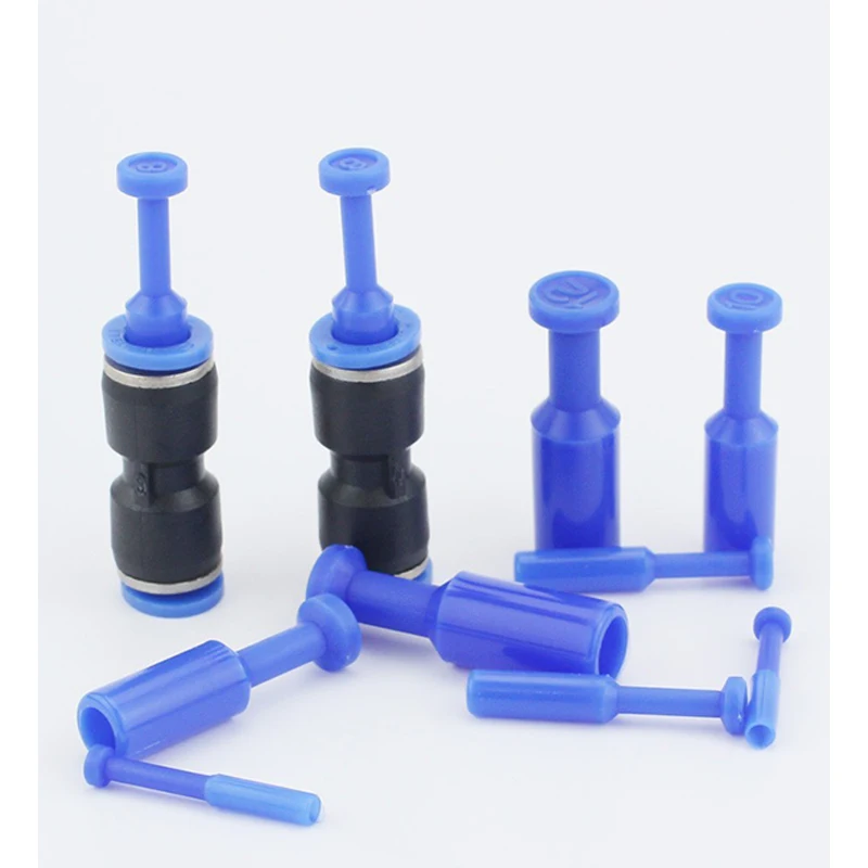 2PCS Blue Nylon Pneumatic Blanking Plug Hose Tube Push Fit Connector Air Line PP4, PP6, PP8, PP10, PP12