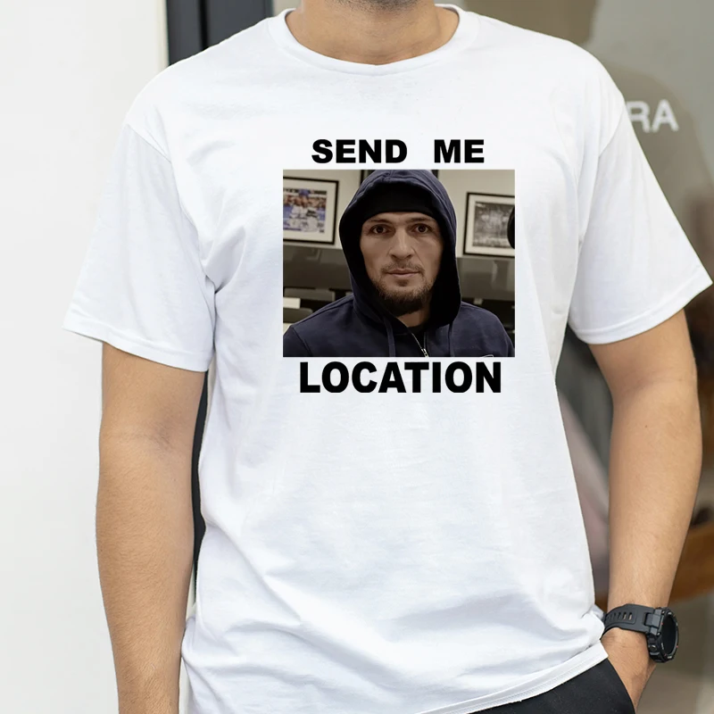 Send Me Location Graphic T Shirt Fashion Harajuku Short Sleeve T Shirts Hip Hop Vintage Unisex casual Breathable Round Neck tees