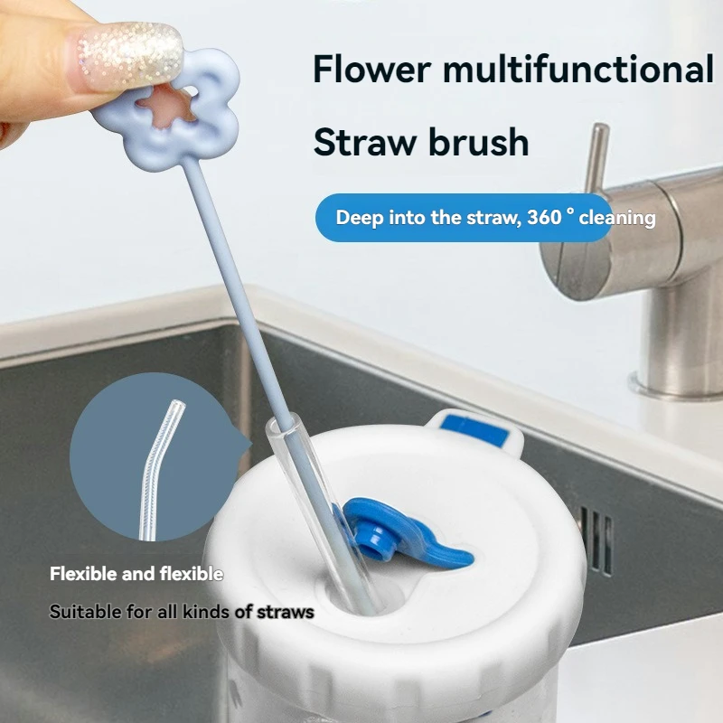 

Long handle cleaning brush flower straw brush kitchen gap brush water cup tube lengthening handle brush cleaning tool