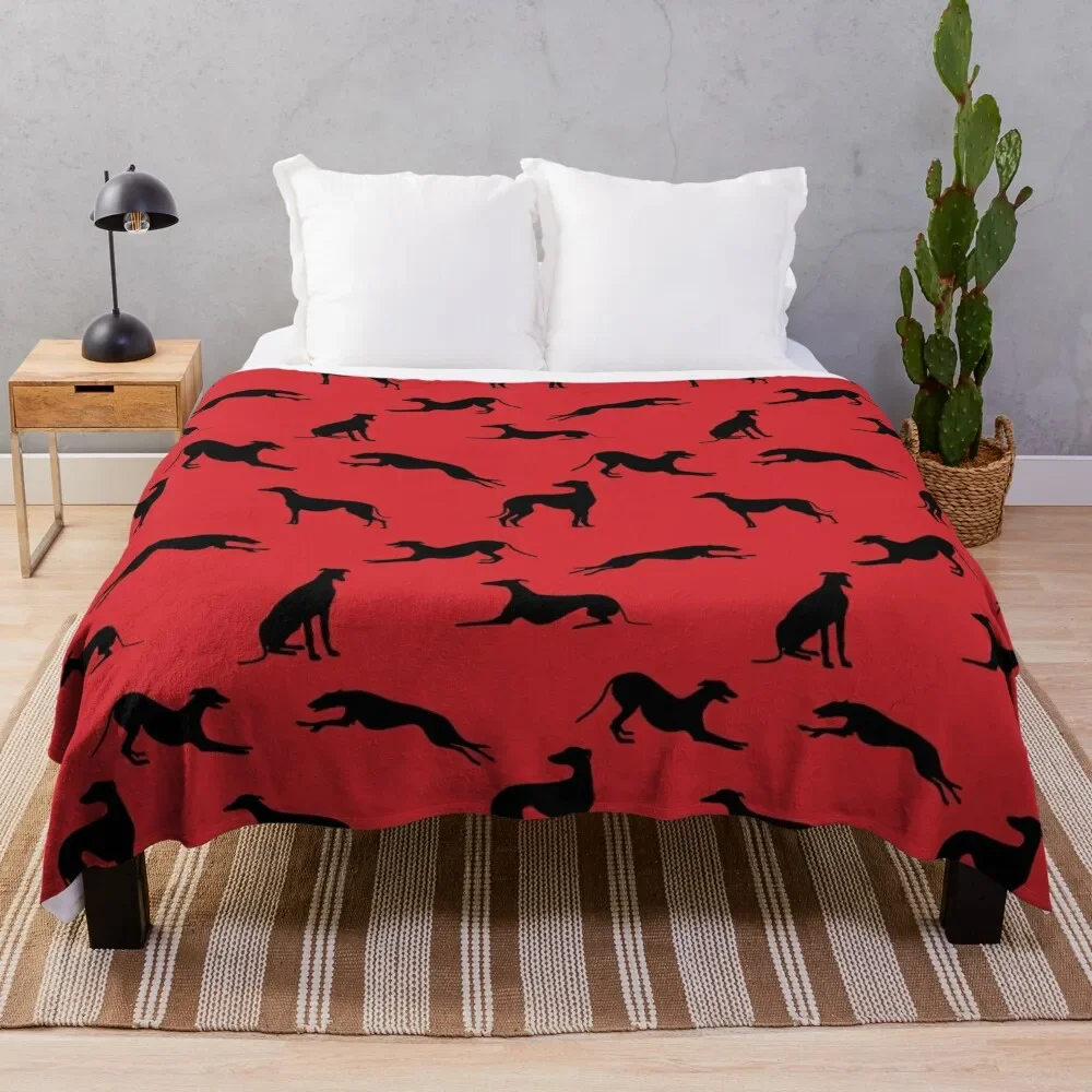 

Greyt Greyhound Silhouettes - D7252D Throw Blanket Summer Cool Breathable Blanket for Sleeping