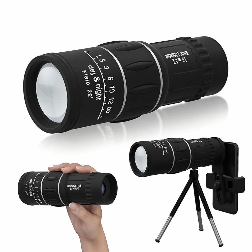 Nuevo telescopio Monocular de alta potencia, doble enfoque, gran aumento, Zoom HD, largo alcance, 16x52, telescopio nocturno para exteriores
