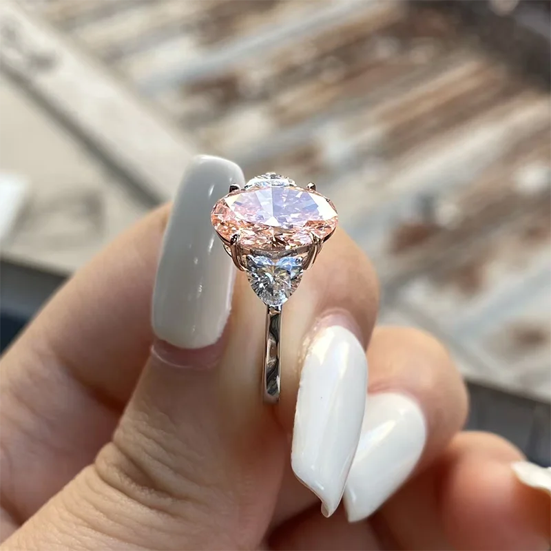 IGI Certificate 2.0CT Fancy Pink Heart Cut CVD&HPHT Lab Grown Diamond 14K Gold Engagement Ring