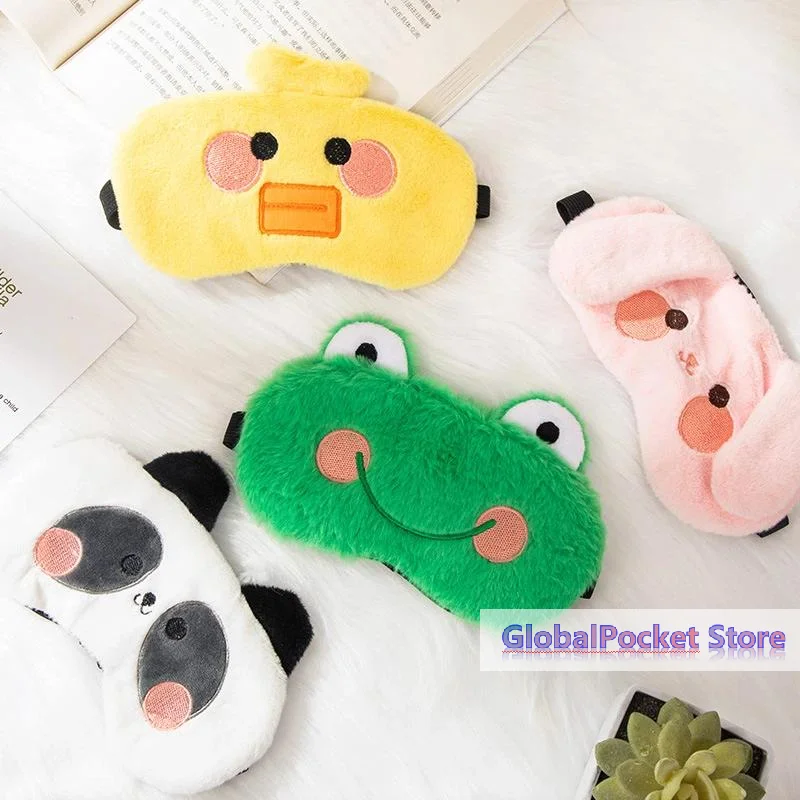 [TG823]1Pcs Duck Rabbit Small Animal Nap Eye Mask Cute Panda Eye Mask Suitable For Office And Home Use Pink Eye Mask