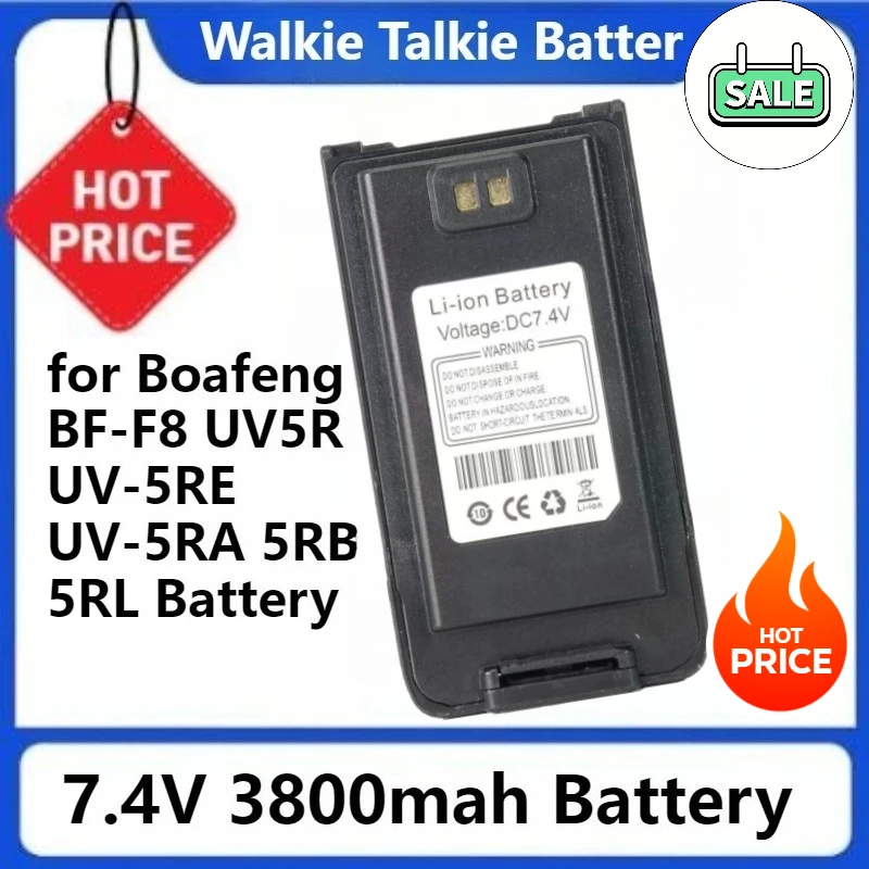 

For Boafeng BF-F8 UV5R UV-5RE UV-5RA 5RB 5RL Battery for Baofeng Walkie Talkie UV 5R Battery 3800mAh UV5R