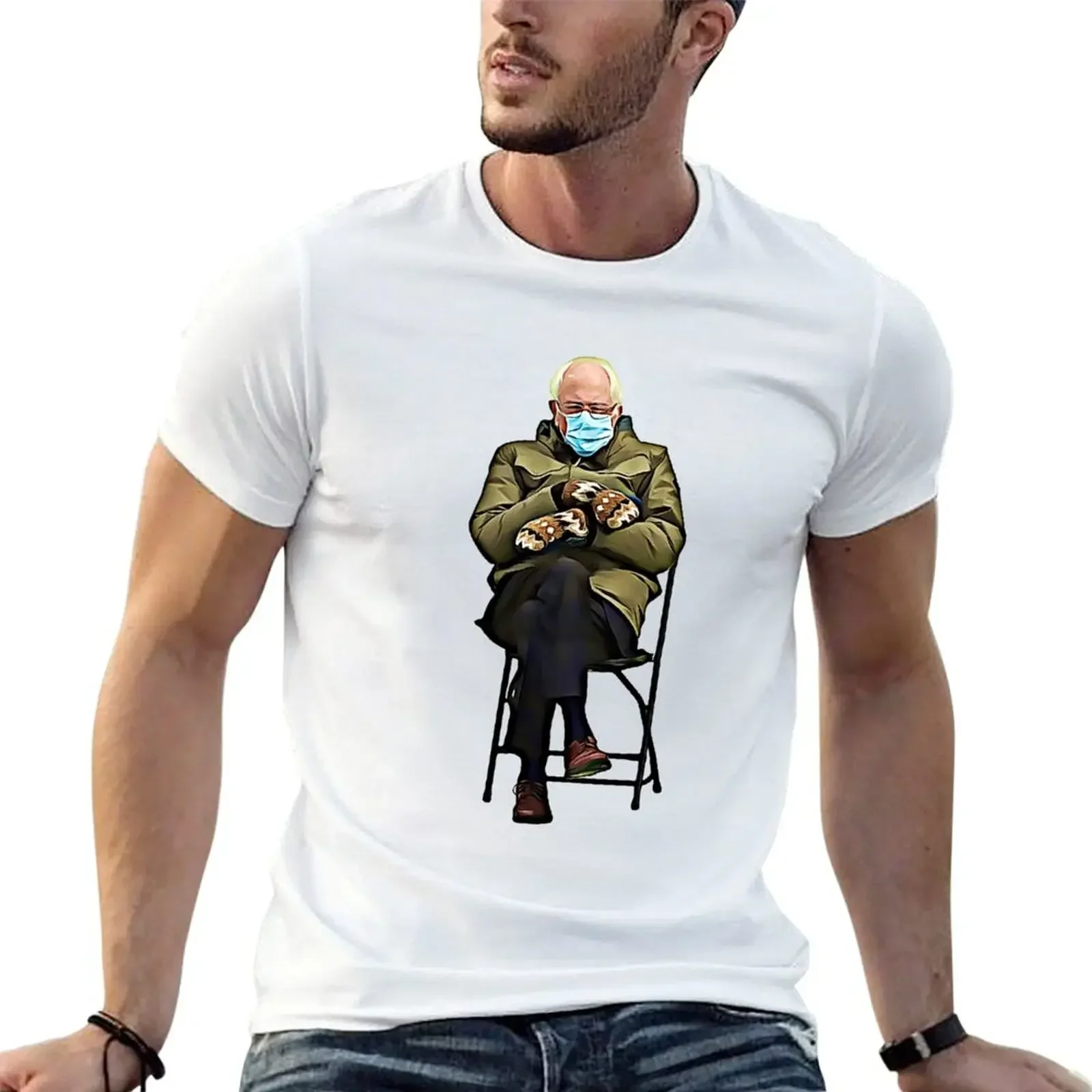 

Bernie Mittens T-Shirt hippie clothes shirts graphic tee baggy shirts plus sizes workout shirts for men