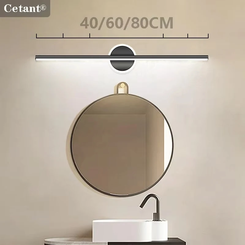 

Modern LED Wall Lamp 40/60/80CM Black Gold Mirror Light Dresser Bathroom Toilet Long Strip Lamps Home Decor Led Fixture Lustre