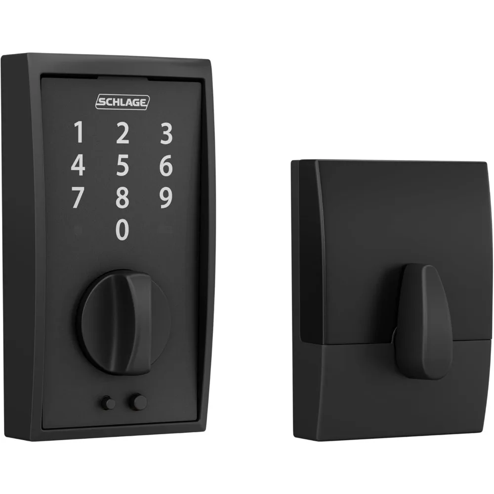 BE375 CEN 622 قفل ديدبولت إلكتروني بشاشة لمس بدون مفتاح، أسود غير لامع