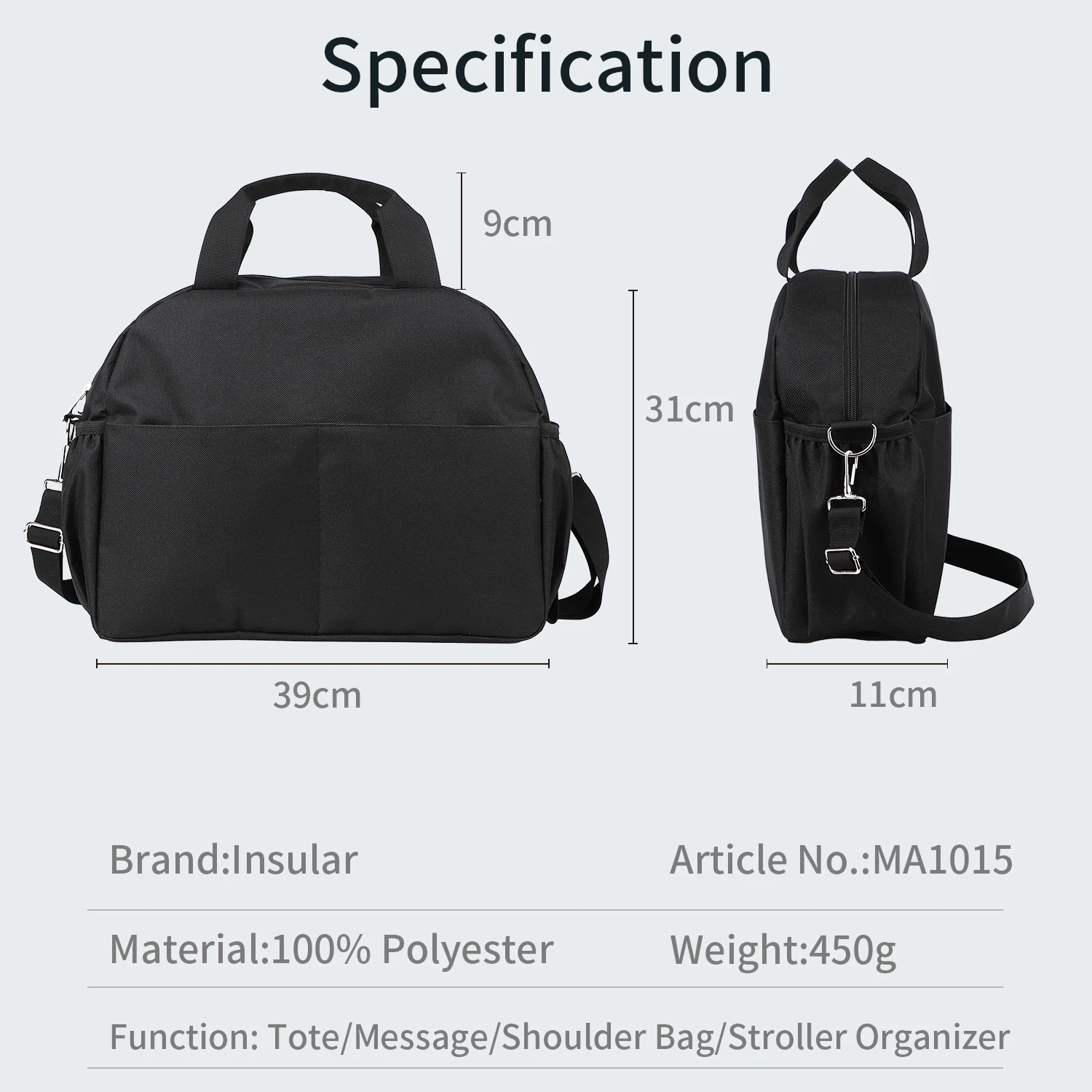 معزول مقاوم للماء حقيبة الحفاض الأم عربة معلقة حزمة سعة كبيرة زجاجة الطفل العزل حزمة متعددة الوظائف الخروج #6