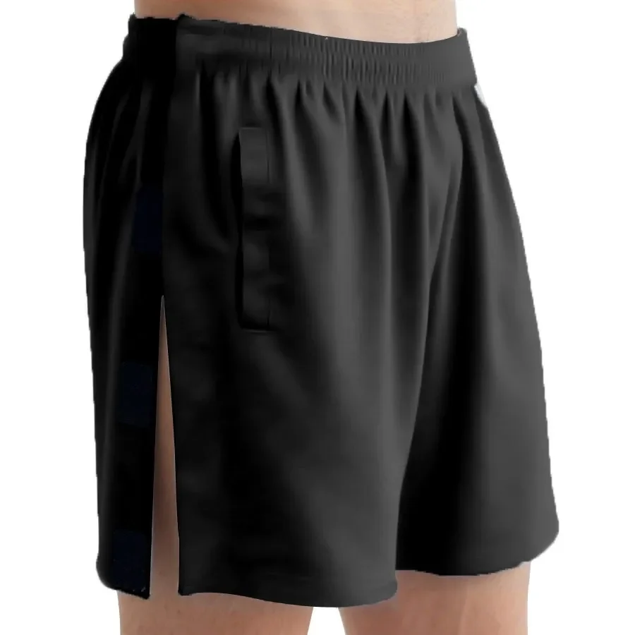 Men Side Split Shorts Summer Male Elastic Waist Wide Leg Loose Trousers BSD-ZK97