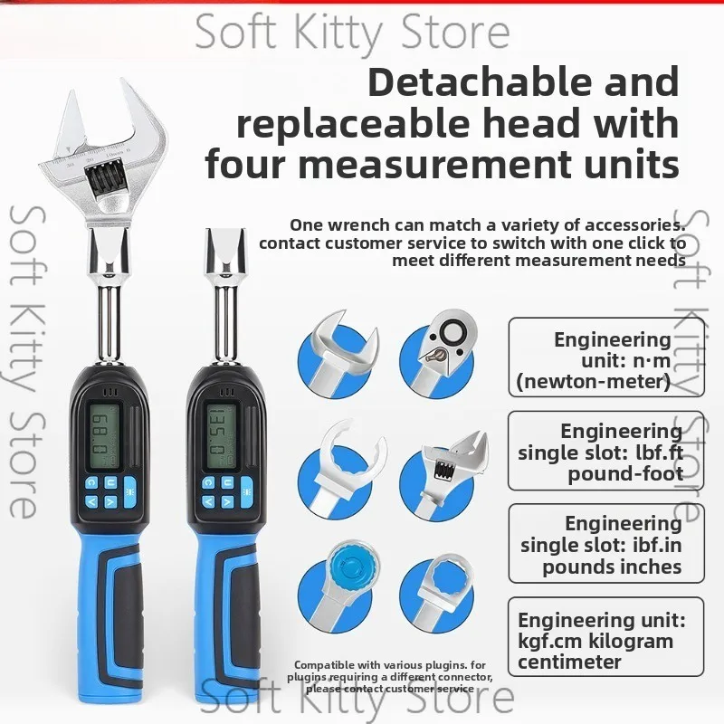Professional-grade Interchangeable Digital Wrench, ±2% Error LCD Screen, Preset Torque Four-speed Switching