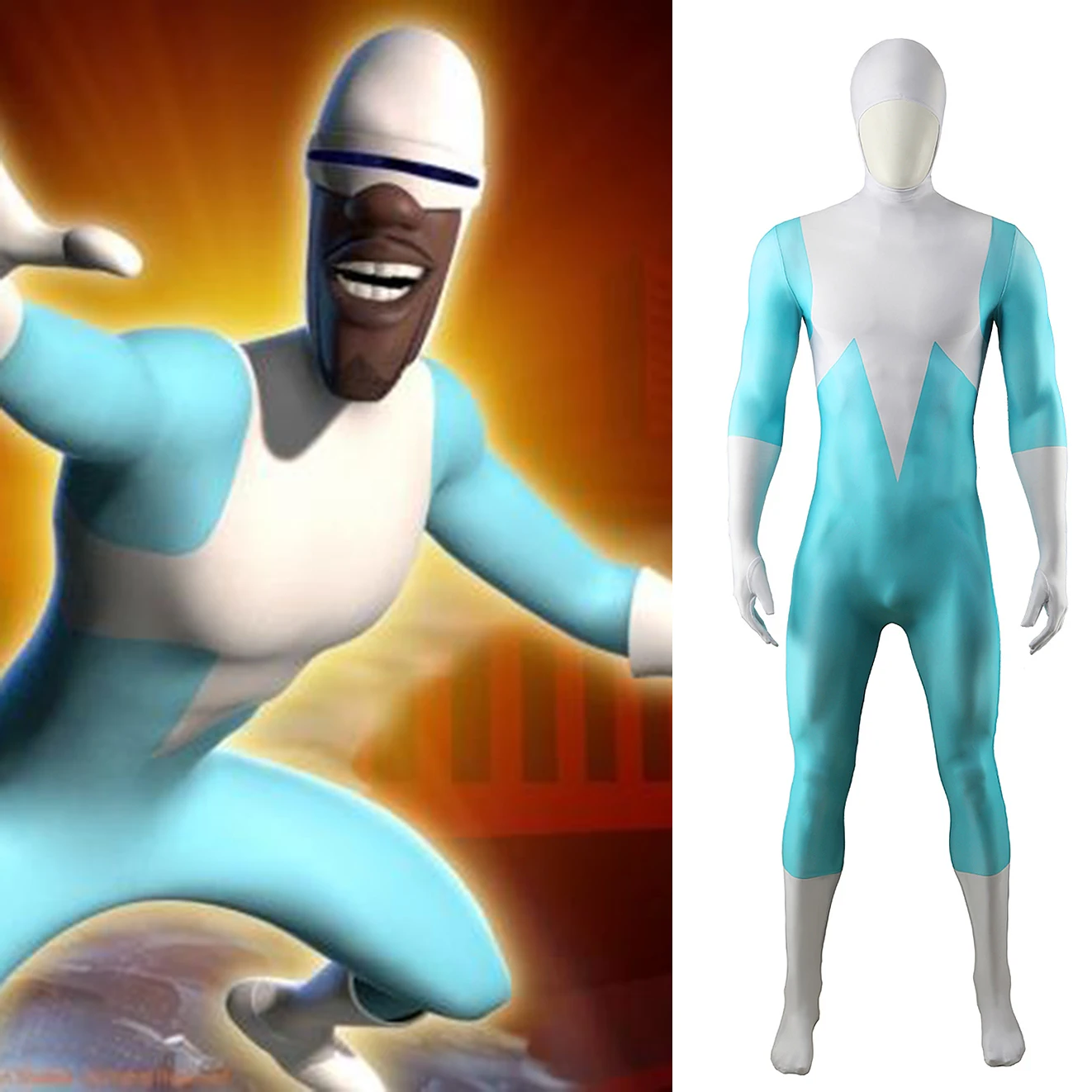 

The Incredibles Cosplay Lucius Best Superhero Costume Bodysuit 3D Print Spandex Zentai Outfit Halloween Costume for Adult Kids